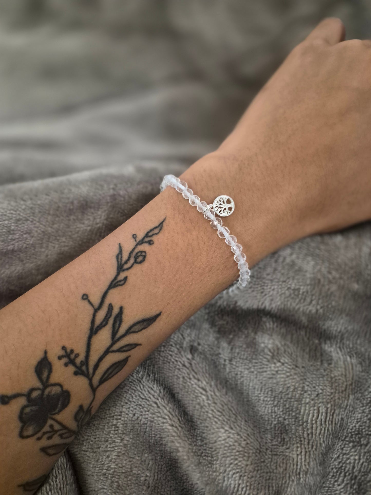 Bergkristall Armband Lebensbaum Silber