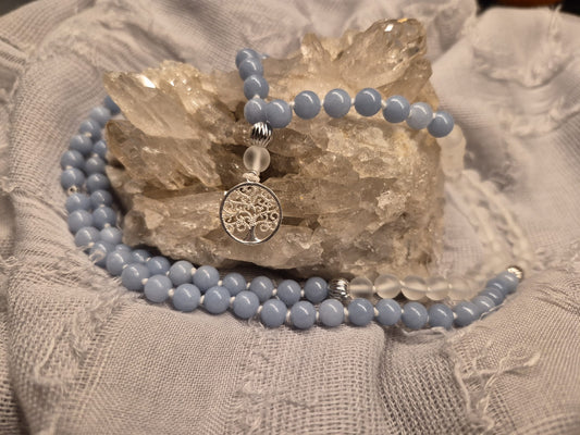 Mala Innerpeace – Bergkristall & Agelit - Ruhe, Klarheit, sprituelle Verbundenheit