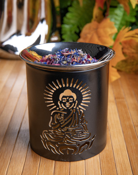 Räuchergefäß Buddha mit Edelstahl Schüsselchen Eisen