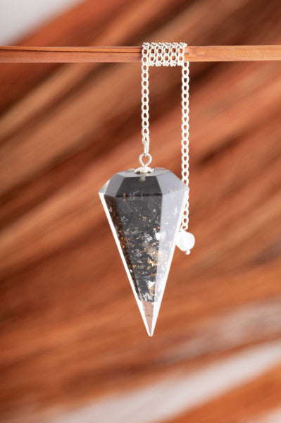 Orgonpendel Schungit sechskant